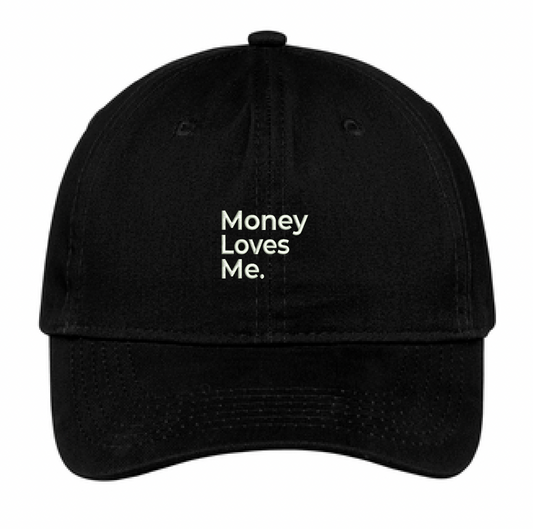 Money Loves Me Black Dad Hat